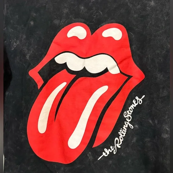 The Rolling Stones Acid Wash Black Distressed Rock Band Men’s L T-Shirt - Picture 3 of 10